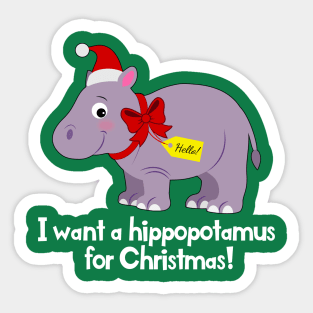 Hippopotamus for Christmas Sticker